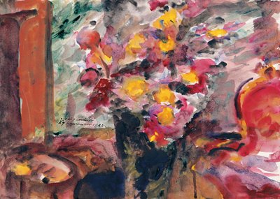 Blumenvase auf einem Tisch, 1922 von Lovis Corinth